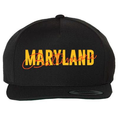 Baltimore Maryland Wool Snapback Cap