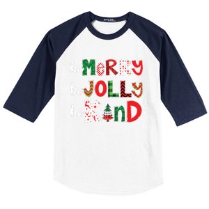 Be Merry Be Jolly Be Kind Merry Christmas Teacher Xmas Pjs Baseball Sleeve Shirt