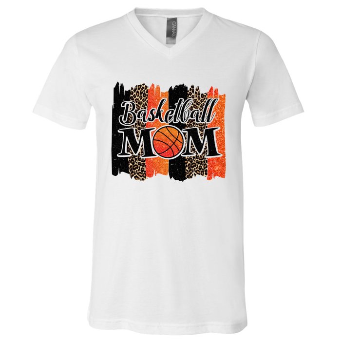 Basketball Mom Basketball V-Neck T-Shirt