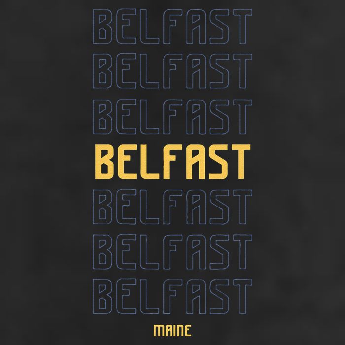 Belfast Maine 7 Panel Mesh Trucker Snapback Hat