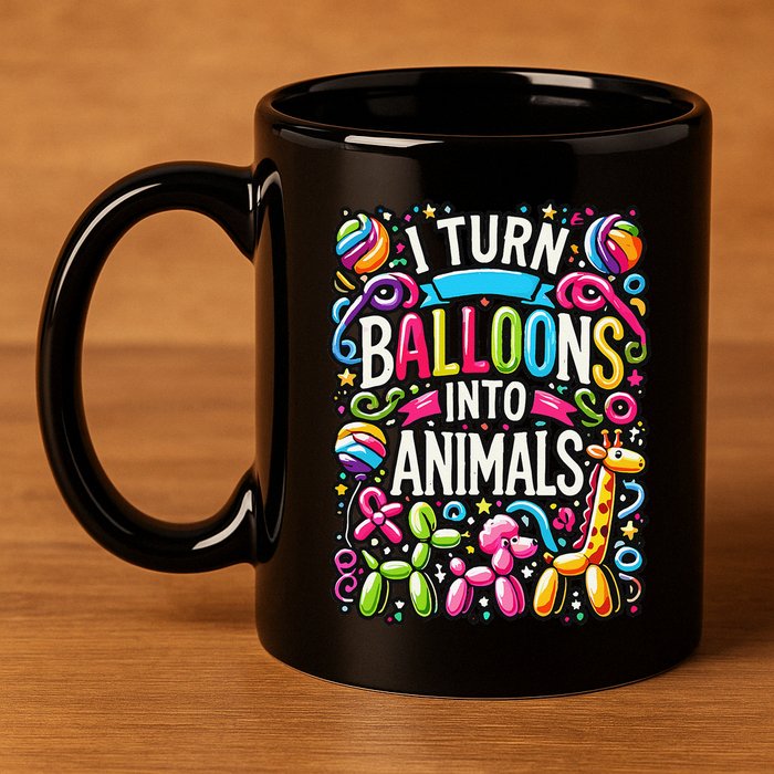 Balloon Modelling Birthday Party Balloon Artist Twister 11oz C Handle Ceramic Mug