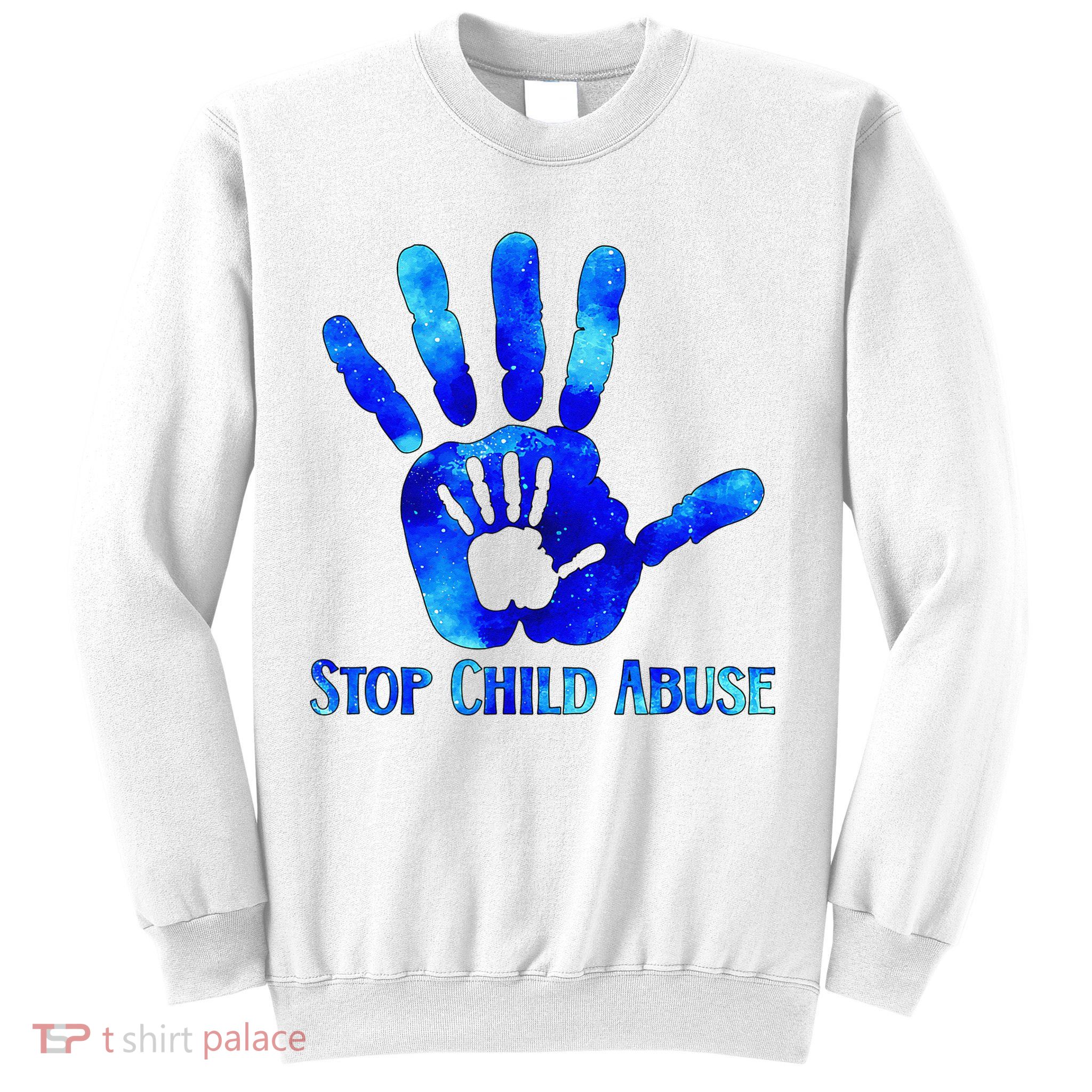 Blue Messy Bun Black  Child Abuse Prevention Awareness Sweatshirt