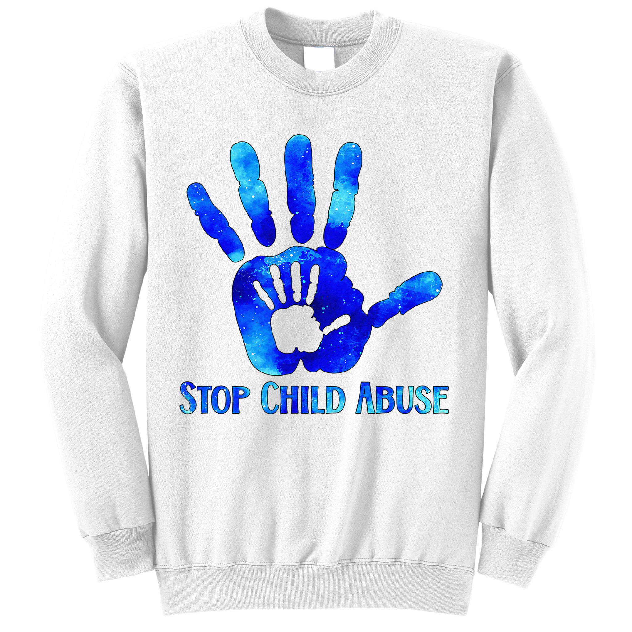 Blue Messy Bun Black  Child Abuse Prevention Awareness Sweatshirt