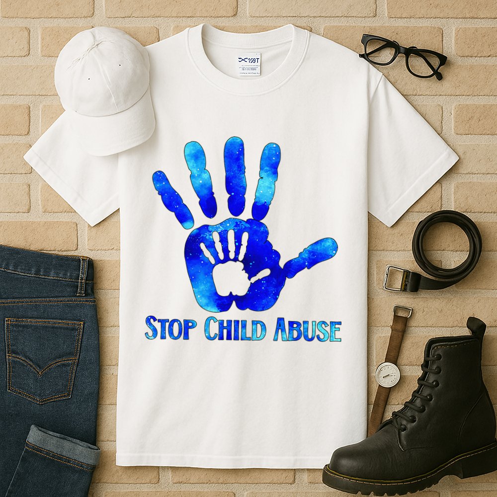 Blue Messy Bun Black  Child Abuse Prevention Awareness Tall T-Shirt