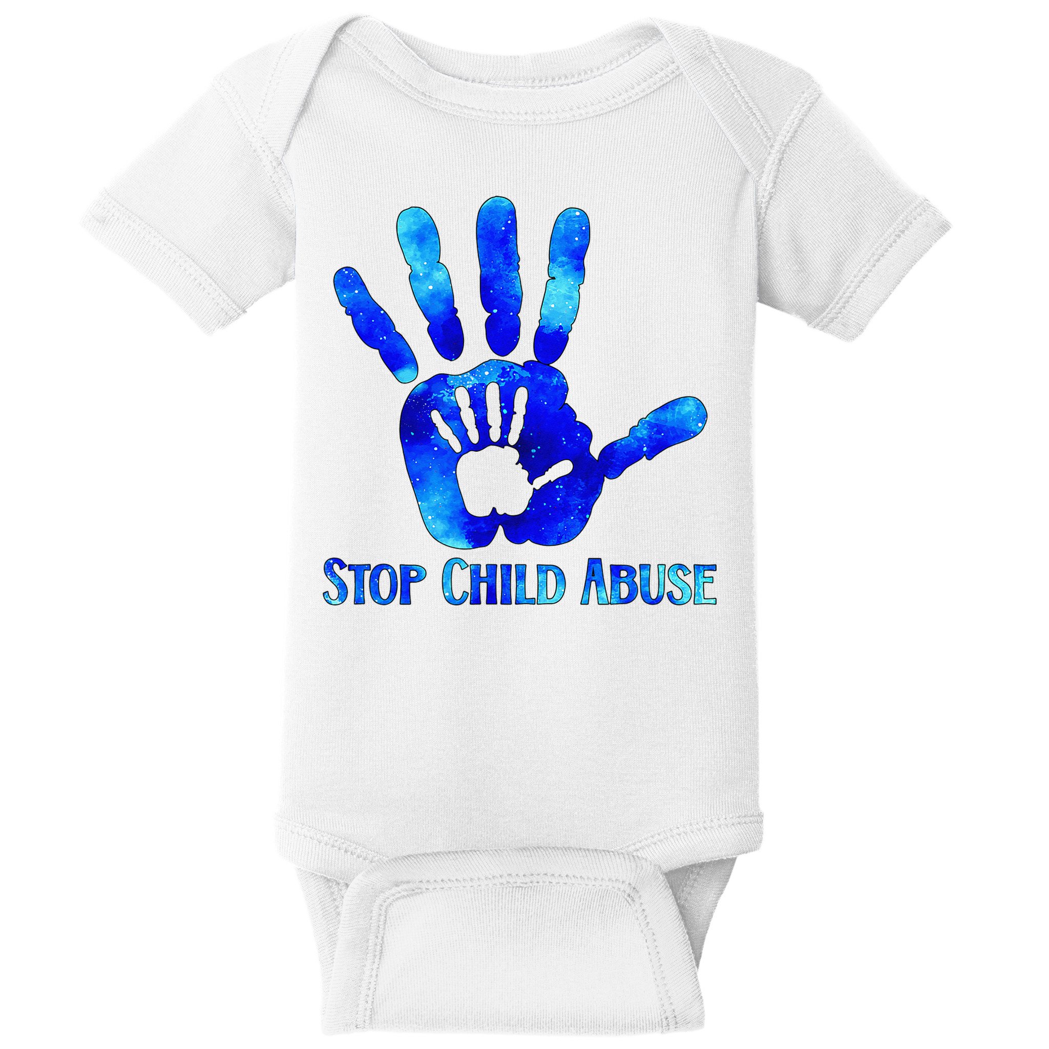 Blue Messy Bun Black  Child Abuse Prevention Awareness Baby Bodysuit