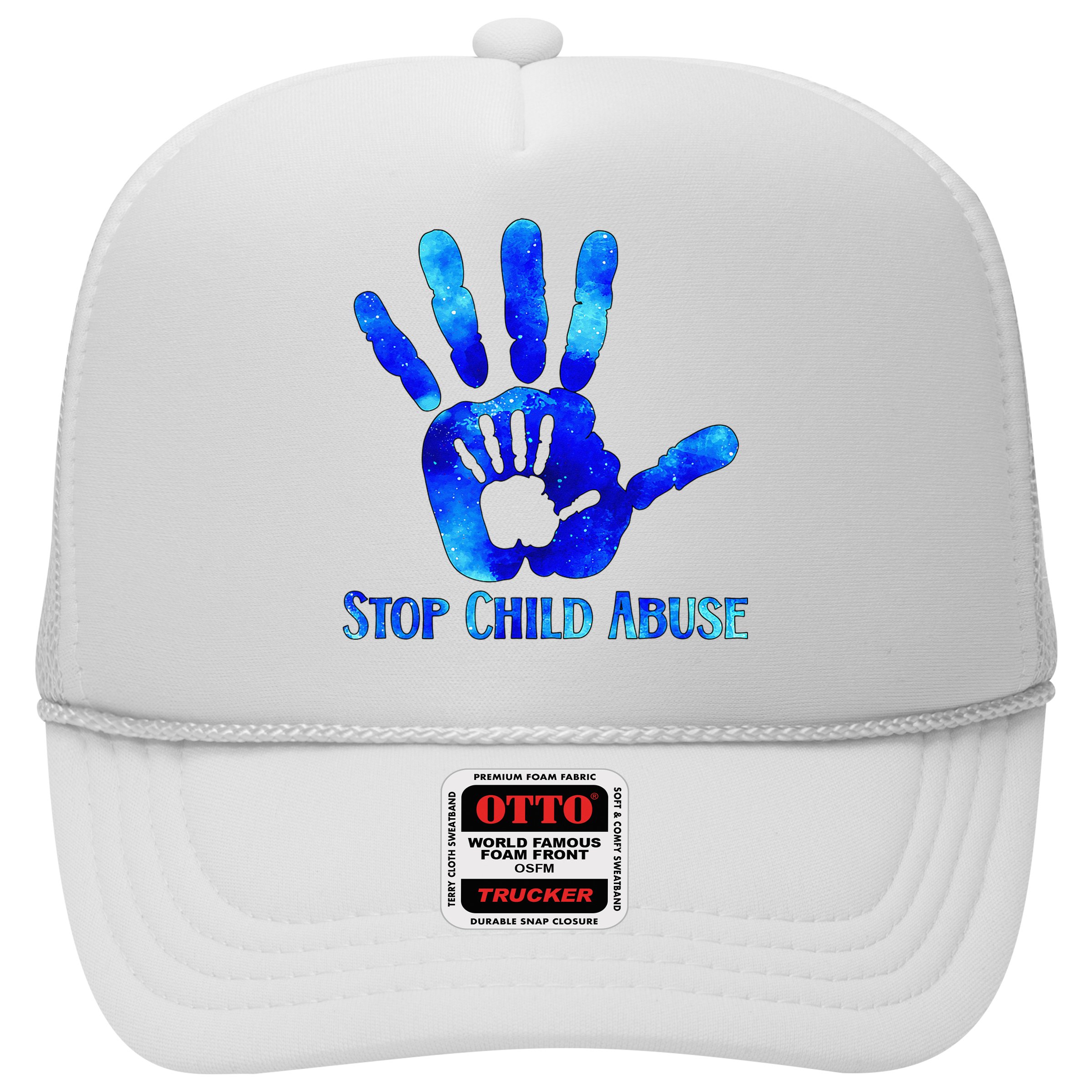 Blue Messy Bun Black  Child Abuse Prevention Awareness Hat