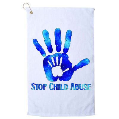 Blue Messy Bun Black  Child Abuse Prevention Awareness Golf Towel