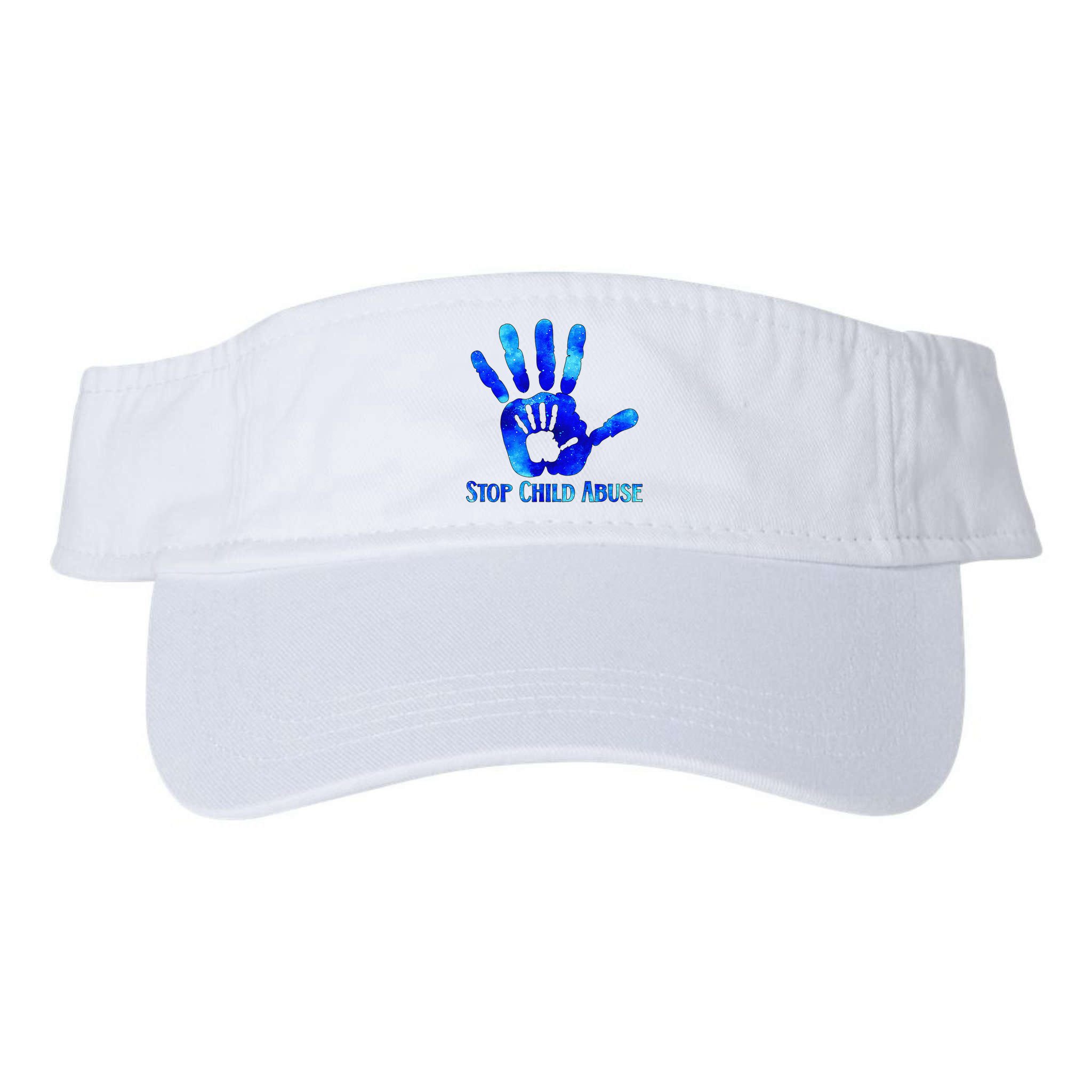 Blue Messy Bun Black  Child Abuse Prevention Awareness Visor