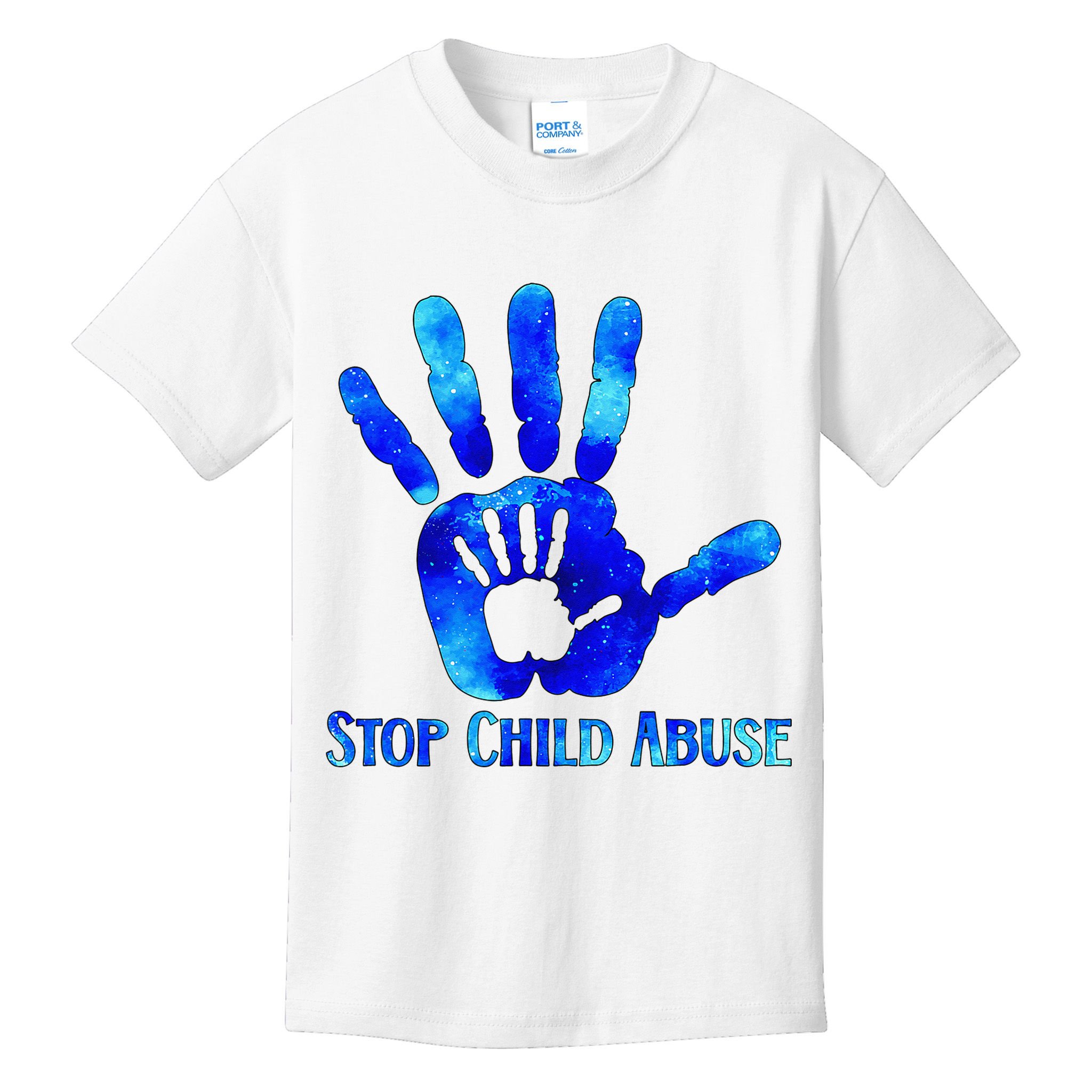 Blue Messy Bun Black  Child Abuse Prevention Awareness Kids T-Shirt