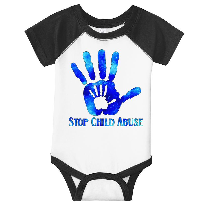 Blue Messy Bun Black  Child Abuse Prevention Awareness Infant Baby Jersey Bodysuit