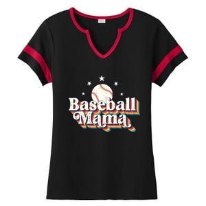 Baseball Mom Baseball Lover Women Ladies Halftime Notch Neck Tee