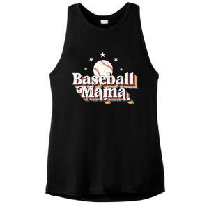 Baseball Mom Baseball Lover Women Ladies PosiCharge Tri-Blend Wicking Tank