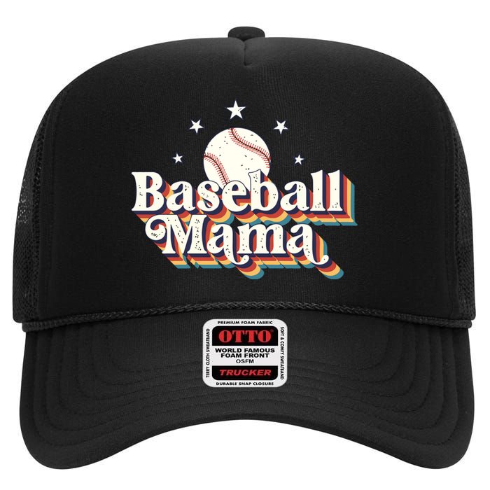 Baseball Mom Baseball Lover Women High Crown Mesh Back Trucker Hat