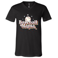 Baseball Mom Baseball Lover Women V-Neck T-Shirt