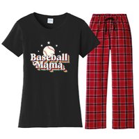 Baseball Mom Baseball Lover Women Women's Flannel Pajama Set