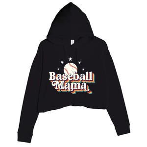 Baseball Mom Baseball Lover Women Crop Fleece Hoodie