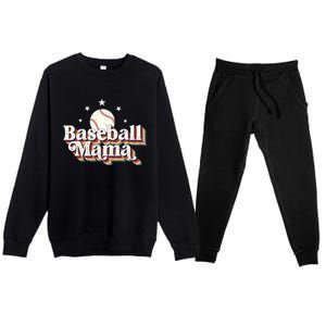 Baseball Mom Baseball Lover Women Premium Crewneck Sweatsuit Set