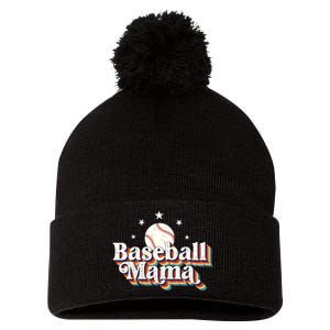 Baseball Mom Baseball Lover Women Pom Pom 12in Knit Beanie