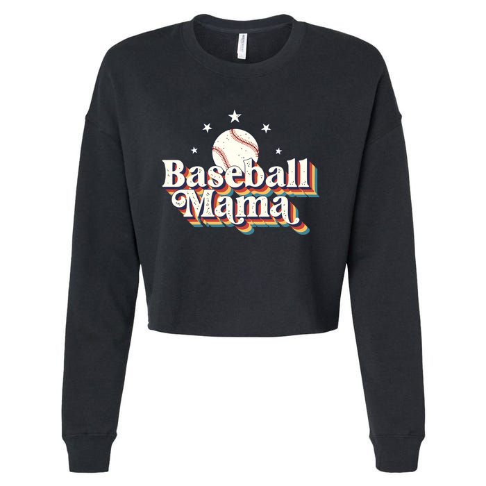 Baseball Mom Baseball Lover Women Cropped Pullover Crew