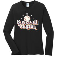 Baseball Mom Baseball Lover Women Ladies Long Sleeve Shirt