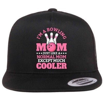 Bowling Mom Bowler Funny Gift Bowling Team Novelty Gift Flat Bill Trucker Hat