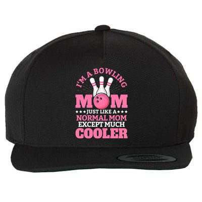 Bowling Mom Bowler Funny Gift Bowling Team Novelty Gift Wool Snapback Cap