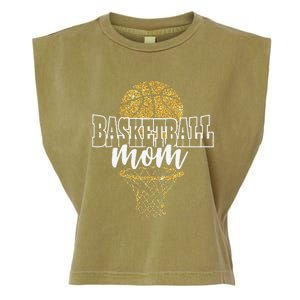 Basketball Mom Basket Hoop Garment-Dyed Women's Muscle Tee