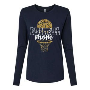 Basketball Mom Basket Hoop Womens Cotton Relaxed Long Sleeve T-Shirt