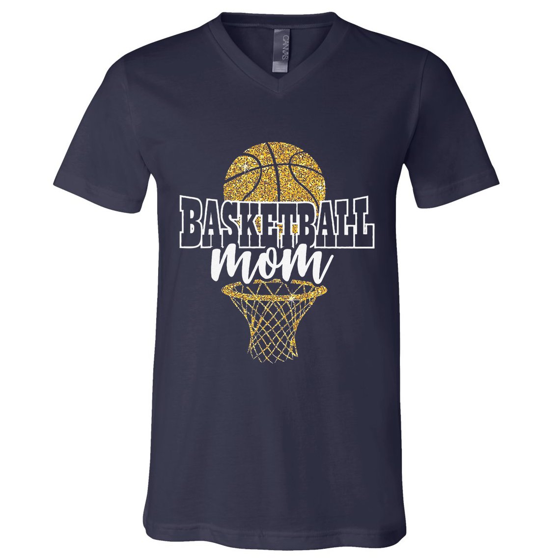 Basketball Mom Basket Hoop V-Neck T-Shirt