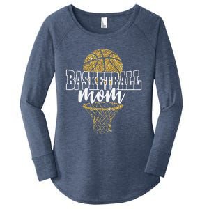 Basketball Mom Basket Hoop Women's Perfect Tri Tunic Long Sleeve Shirt