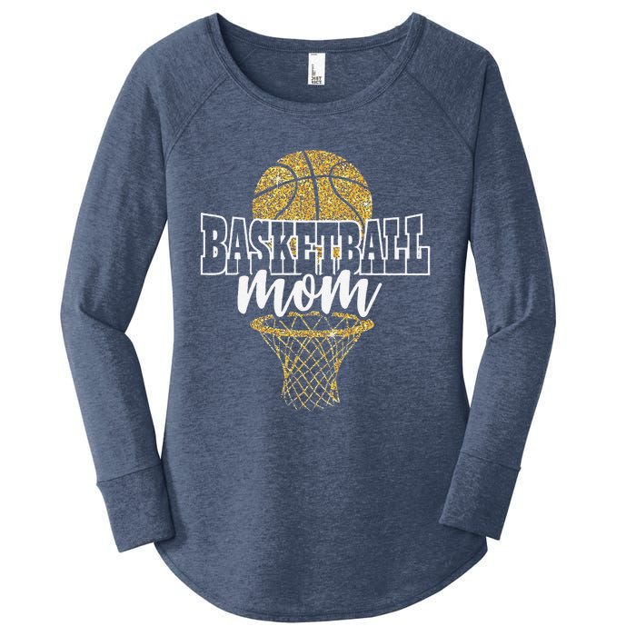 Basketball Mom Basket Hoop Women's Perfect Tri Tunic Long Sleeve Shirt