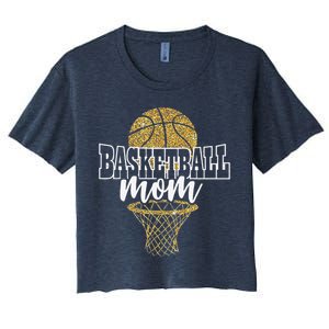 Basketball Mom Basket Hoop Women's Crop Top Tee