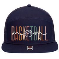 Basketball Mom Basketball Mama Cute Mom Life Basketball 7 Panel Mesh Trucker Snapback Hat