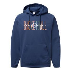 Basketball Mom Basketball Mama Cute Mom Life Basketball Performance Fleece Hoodie