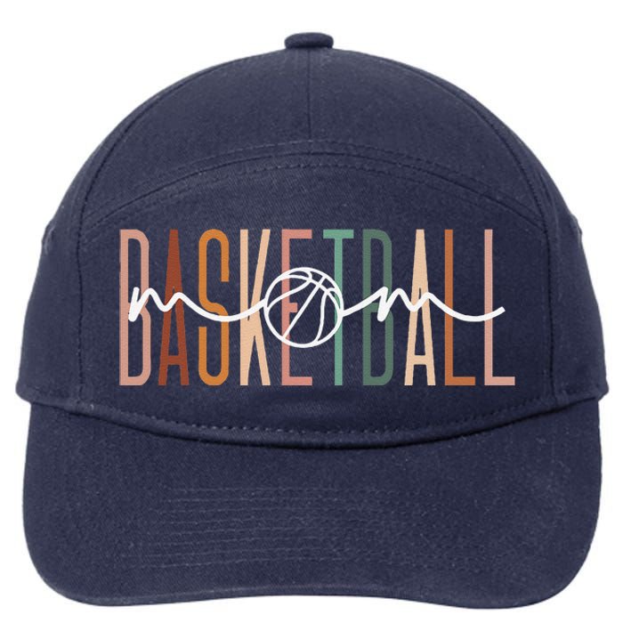 Basketball Mom Basketball Mama Cute Mom Life Basketball 7-Panel Snapback Hat