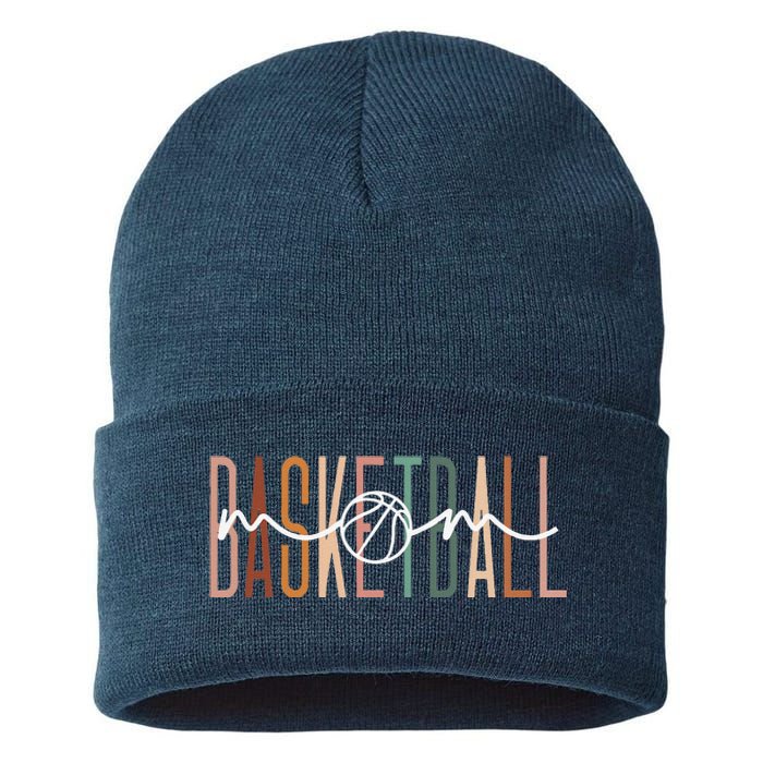 Basketball Mom Basketball Mama Cute Mom Life Basketball Sustainable Knit Beanie