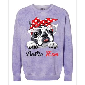 Bostie Mom Boston Terrier Dogs Lovers Funny Colorblast Crewneck Sweatshirt