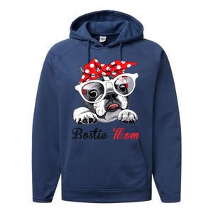 Bostie Mom Boston Terrier Dogs Lovers Funny Performance Fleece Hoodie