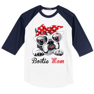 Bostie Mom Boston Terrier Dogs Lovers Funny Baseball Sleeve Shirt