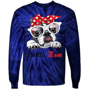 Bostie Mom Boston Terrier Dogs Lovers Funny Tie-Dye Long Sleeve Shirt