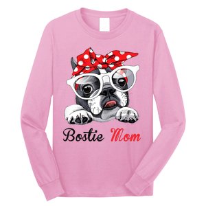 Bostie Mom Boston Terrier Dogs Lovers Funny Long Sleeve Shirt