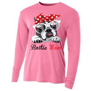 Bostie Mom Boston Terrier Dogs Lovers Funny Cooling Performance Long Sleeve Crew