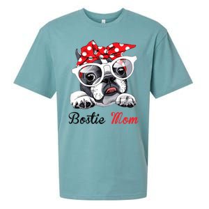 Bostie Mom Boston Terrier Dogs Lovers Funny Sueded Cloud Jersey T-Shirt