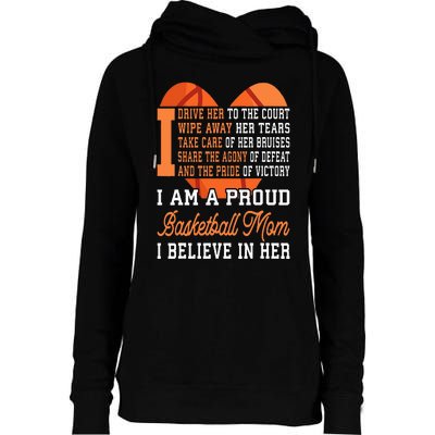 Basketball Mom Womens Funnel Neck Pullover Hood