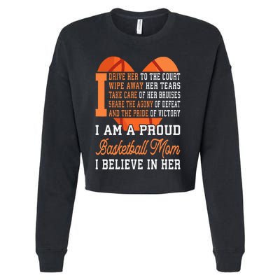 Basketball Mom Cropped Pullover Crew