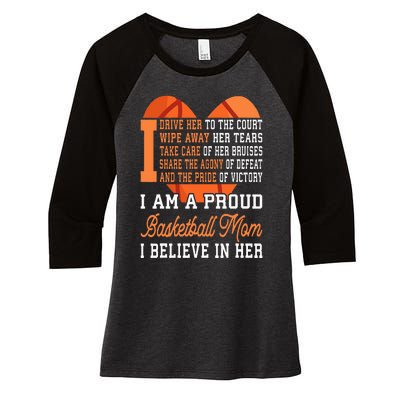 Basketball Mom Women's Tri-Blend 3/4-Sleeve Raglan Shirt