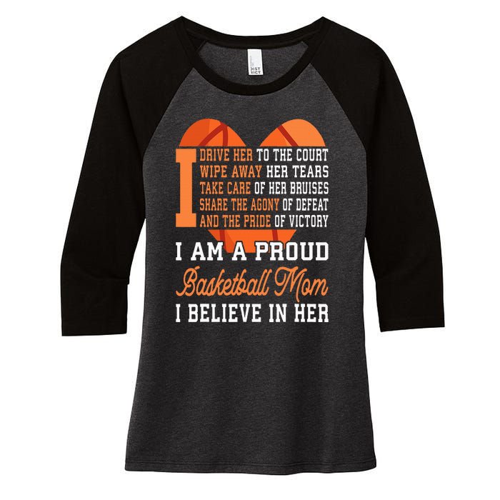 Basketball Mom Women's Tri-Blend 3/4-Sleeve Raglan Shirt