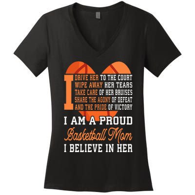 Basketball Mom Women's V-Neck T-Shirt