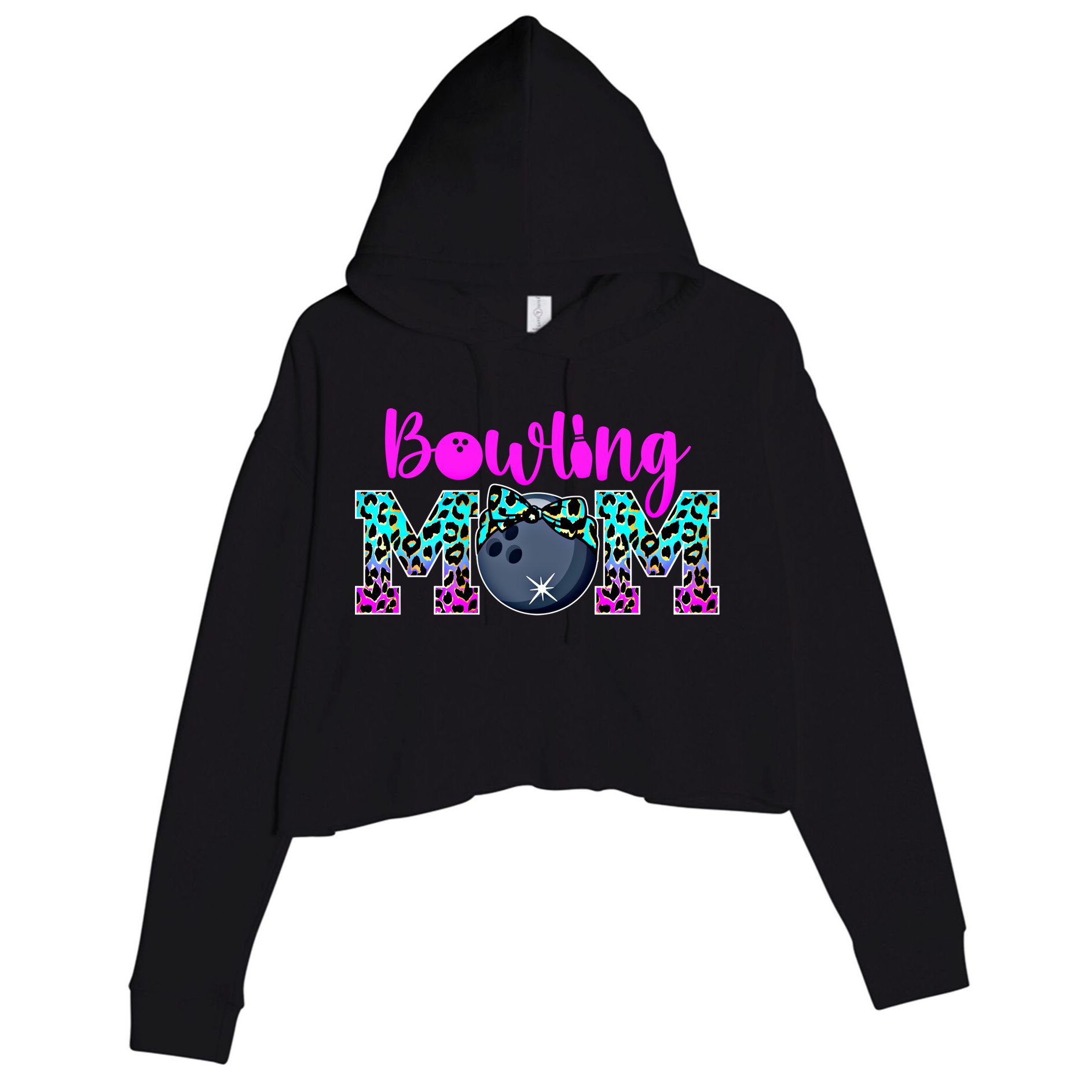 Bowling Mom Bowling Mama Of A Bowler Mother Funny Gift Crop Fleece Hoodie