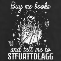 Buy Me Books And Tell Me To STFUATTDLAGG Skeleton Book Lover 11oz C Handle Ceramic Mug